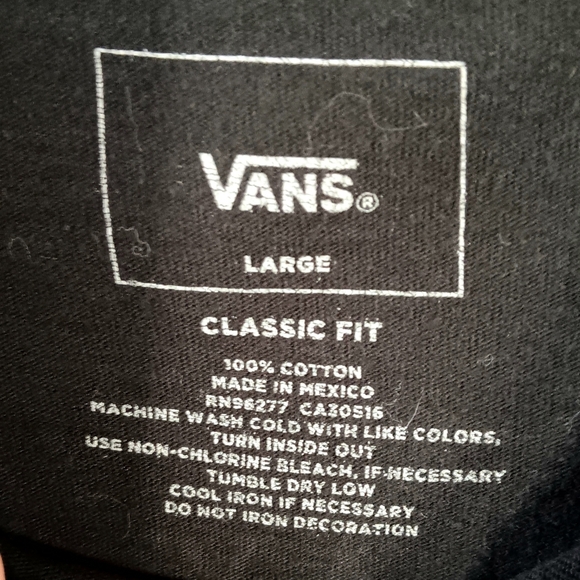 VANS Long Sleeve Graphic Tee T-shirt Black L Skater Surfer Beach Vacation - Picture 7 of 7